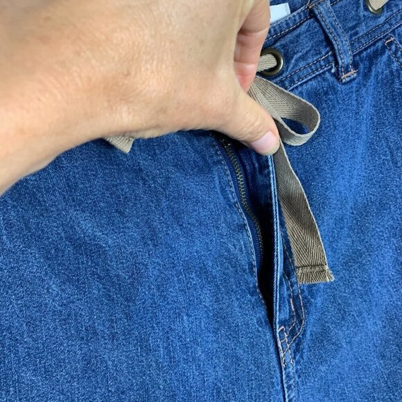 Vintage Denim Jorts Mid High Rise Baggy Relaxed Fit Front Tie Jean Bermuda Short - Picture 4 of 9